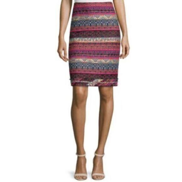 Trina Turk striped multicolored pencil skirt size 0 - Picture 1 of 11